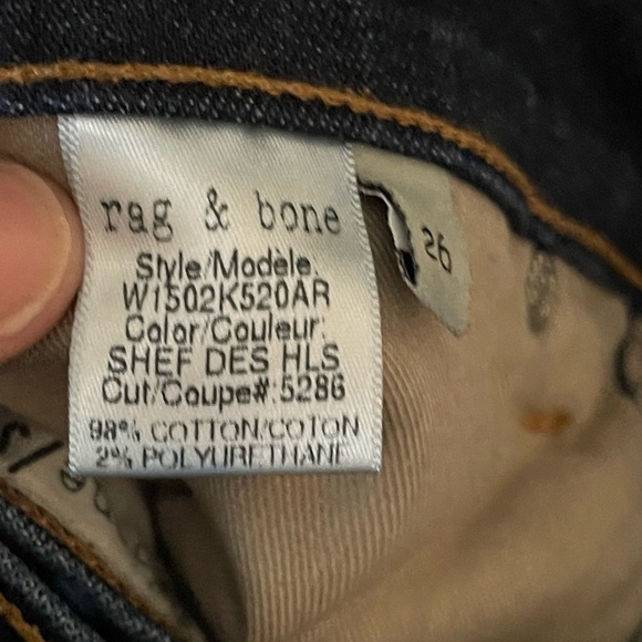 RAG & Bone mid rise blue skinny distressed jeans size 26 - Picture 10 of 11